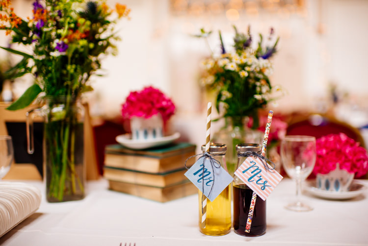 Milk Bottle Drink Favours Quirky Vintage Fun Loving Hall Wedding http://www.karolinasimankowicz.com/