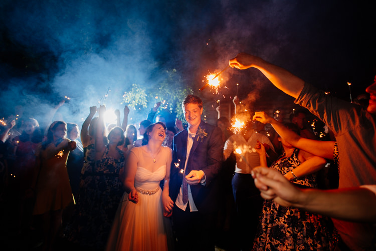 Sparklers Exit Bride Groom Quirky Vintage Fun Loving Hall Wedding http://www.karolinasimankowicz.com/