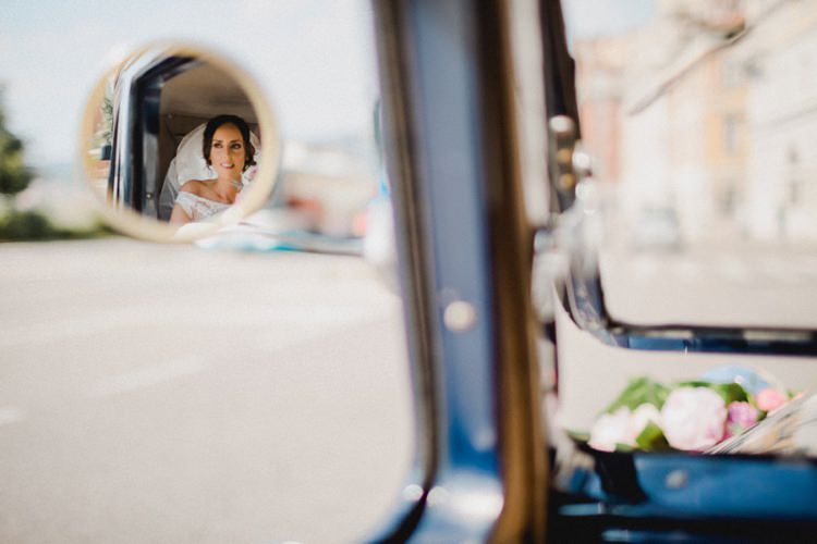 Car Transport Reflection Romantic Vibrant Pink Wedding Trieste http://www.emotionttl.com/en/home/