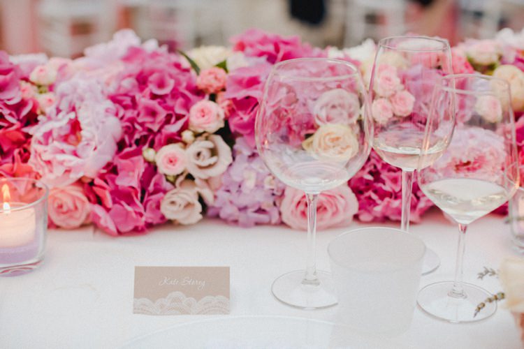 Centre Piece Place Settings Candles Tealights Glassware Romantic Vibrant Pink Wedding Trieste http://www.emotionttl.com/en/home/