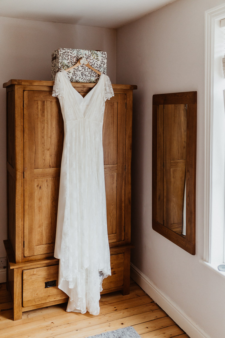 Charlie Brear Lace Overdress Bride Bridal Beautifully Relaxed Outdoorsy Barn Wedding http://www.caitlinandjones.co.uk/ 