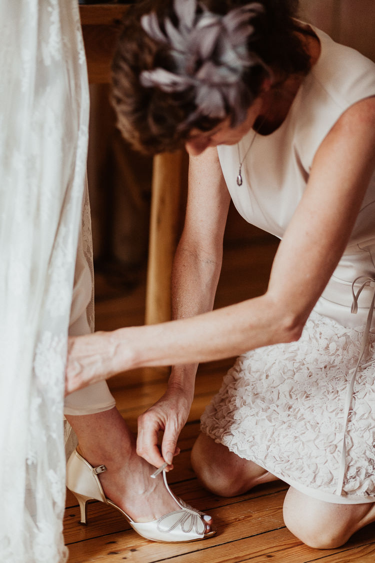 Cream Gold Peep Toe T Bar Shoes Bride Bridal Beautifully Relaxed Outdoorsy Barn Wedding http://www.caitlinandjones.co.uk/ 