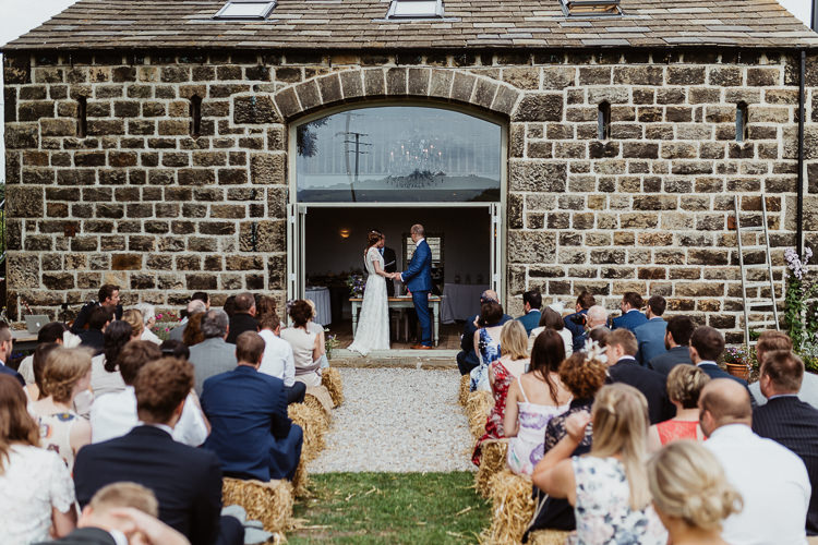Outdoor Yorkshire Ceremony Barn Hay Bale Beautifully Relaxed Outdoorsy Barn Wedding http://www.caitlinandjones.co.uk/