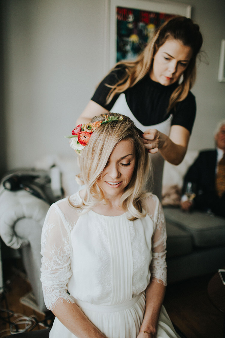Flower Crown Headband Bride Bridal Hair Casual City Stylish Pub Wedding http://www.ireneyapweddings.com/