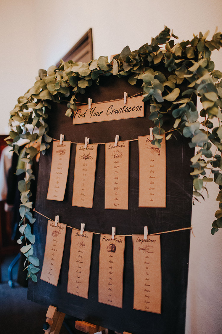 Greenery Foliage Table Plam Seating Chart Eucalyptus Casual City Stylish Pub Wedding http://www.ireneyapweddings.com/