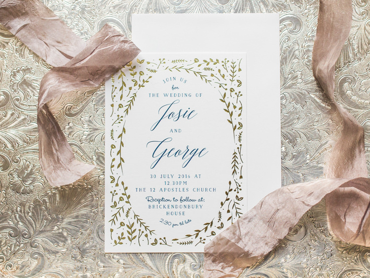 Gold Floral Stationery Invitations Invite Whimsical Luxury Summer Garden Party Wedding https://www.wookiephotography.com/