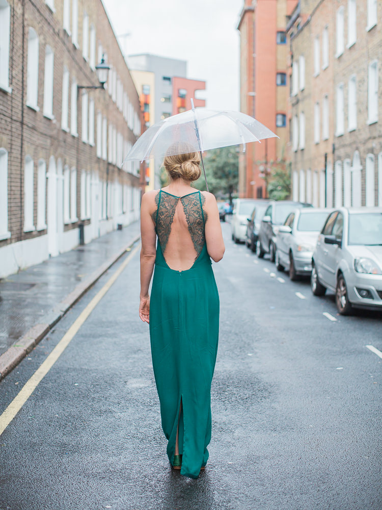 Backless Green Dress Emerald Bride Bridal Intimate Elegant Two Day City Wedding http://siobhanhphotography.com/
