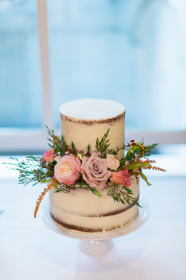 Buttercream Cake Bare Semi Naked Flowers Intimate Elegant Two Day City Wedding http://siobhanhphotography.com/