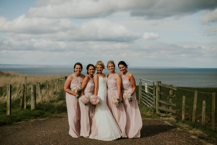 Long Bridesmaid Dresses Floaty Magical Blush Pink Gold Barn Wedding http://www.johnjohnstonphotography.co.uk/