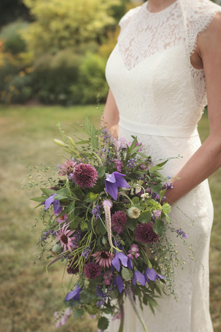Wild Flower Bouquet Bride Bridal Purple Casual Country Farm Wedding Ontario https://tiedphotography.com/
