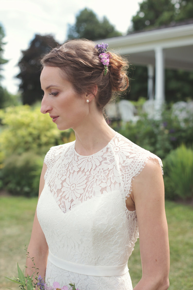 Hair Bride Bridal Flowers Casual Country Farm Wedding Ontario https://tiedphotography.com/
