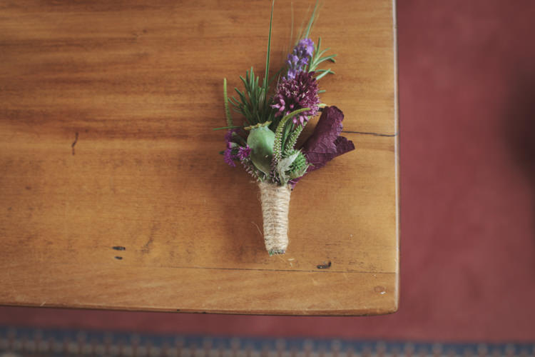 Purple Buttonhole Twine Groom Casual Country Farm Wedding Ontario https://tiedphotography.com/