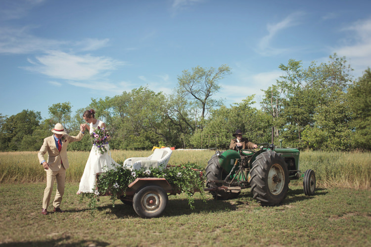 Tractor Transport Casual Country Farm Wedding Ontario https://tiedphotography.com/
