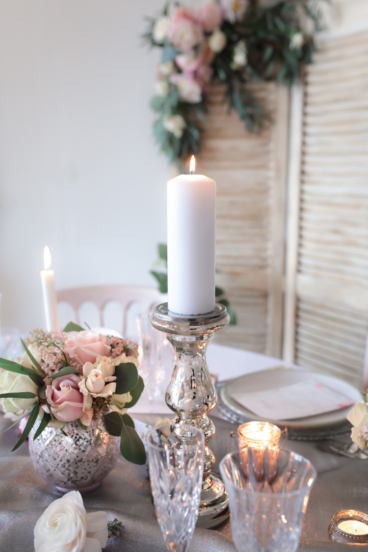 Candle Flowers Glasswear Decor Centrepiece Pretty Soft Country Garden Pastel Wedding Ideas https://www.ellielouphotography.co.uk/