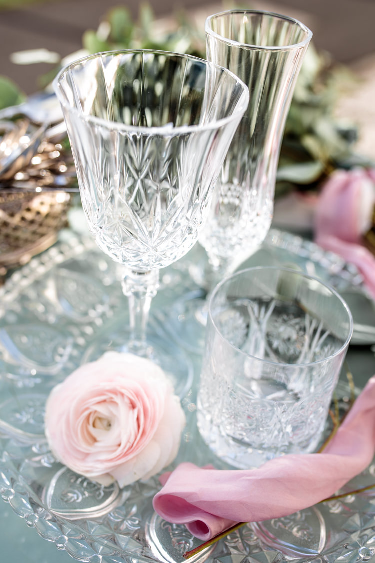 Glasswear Glasses Decor Tray Pretty Soft Country Garden Pastel Wedding Ideas https://www.ellielouphotography.co.uk/