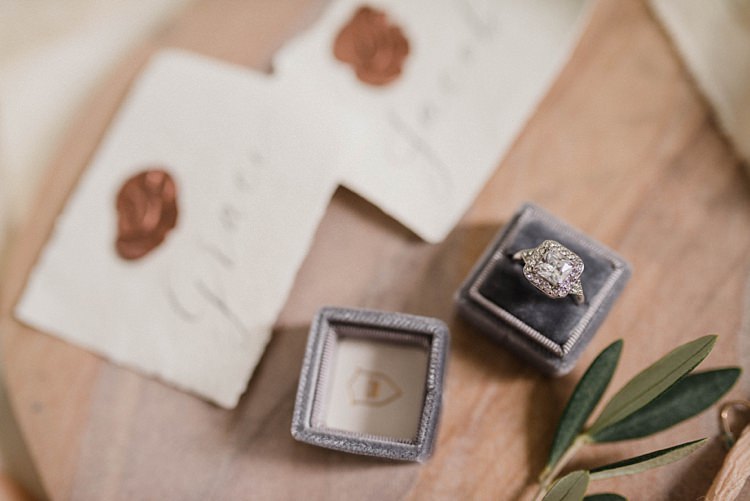 Engagement Ring Diamond Vintage Ring Box Modern Botanical Copper Geometric Wedding Ideas http://hannahmcclunephotography.com/