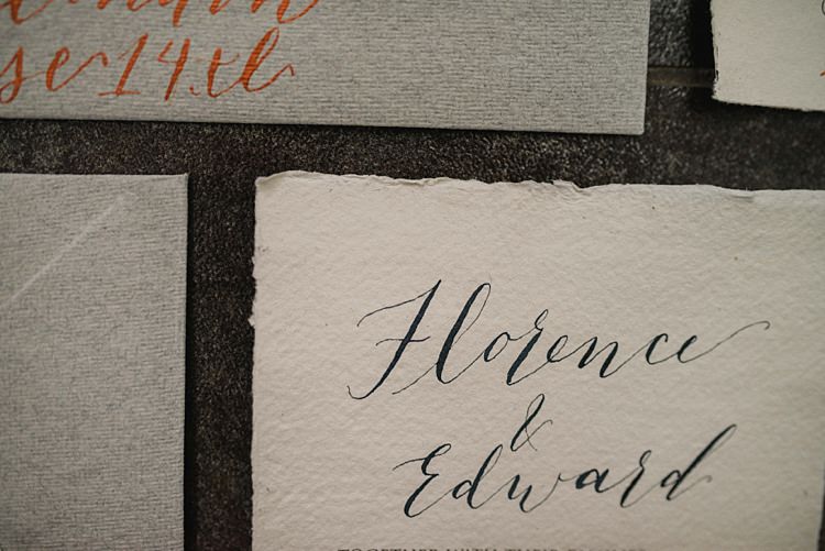 Calligraphy Stationery Invitations Suite Modern Botanical Copper Geometric Wedding Ideas http://hannahmcclunephotography.com/