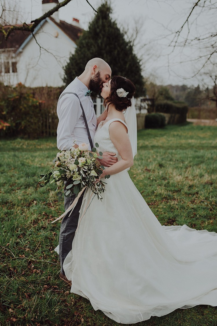 Dress Gown Bride Bridal Straps Ivory & Co Modern Botanical Copper Geometric Wedding Ideas http://www.kategrayphotography.com/