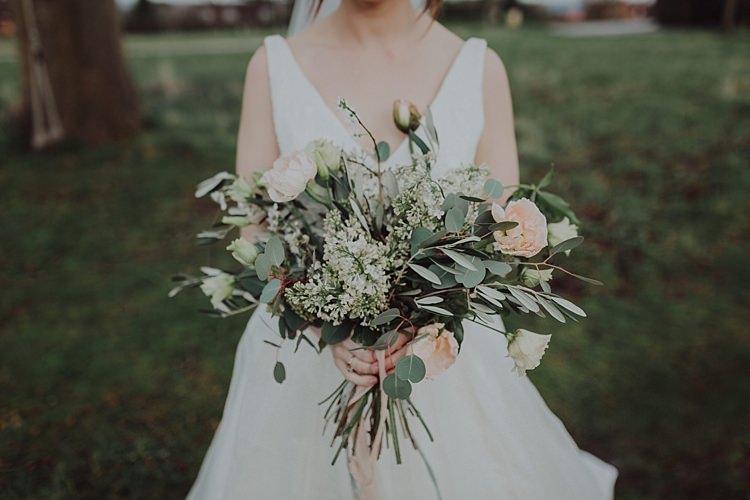 Bouquet Flowers Greenery Foliage Pink Bride Bridal Modern Botanical Copper Geometric Wedding Ideas http://www.kategrayphotography.com/
