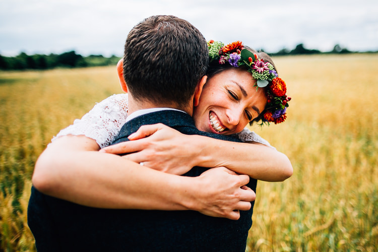 Flower Crown Bride Bridal Rustic Relaxed Seasonal Floral Barn Wedding https://www.faircloughphotography.co.uk/
