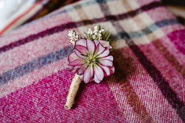 Buttonhole Hellebores Blossom Foliage Beautiful Countryside Wedding Ideas Inspiration http://www.georginabrewster.com/