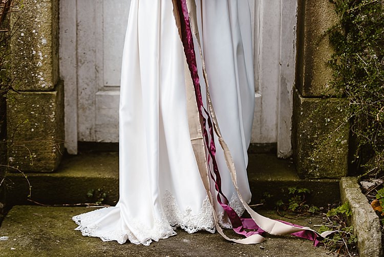 Bouquet Ribbons Beautiful Countryside Wedding Ideas Inspiration http://www.georginabrewster.com/