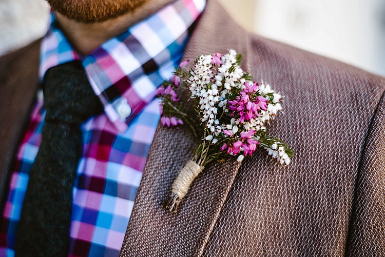 Pink White Buttonhole Groom Beautiful Countryside Wedding Ideas Inspiration http://www.georginabrewster.com/