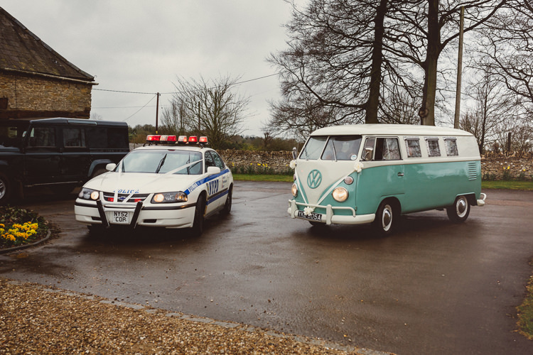 NYPD Car Transport VW Campervan Rustic Homemade Country Tipi Wedding http://www.pottersinstinctphotography.co.uk/