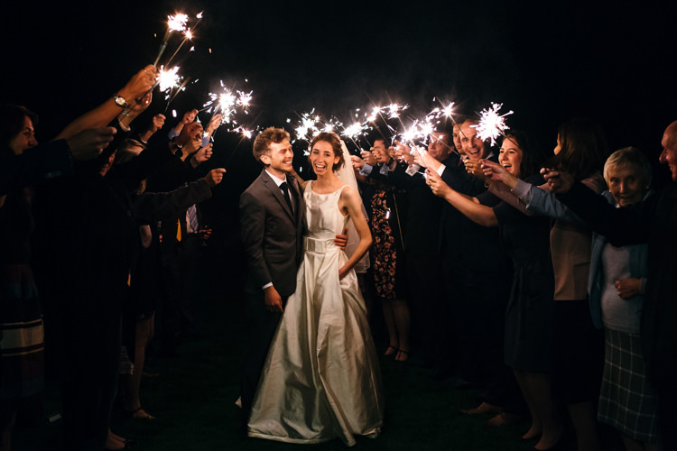 Sparklers Bride Groom Minimal Botanical Copper Greenery Wedding http://www.frecklephotography.co.uk/