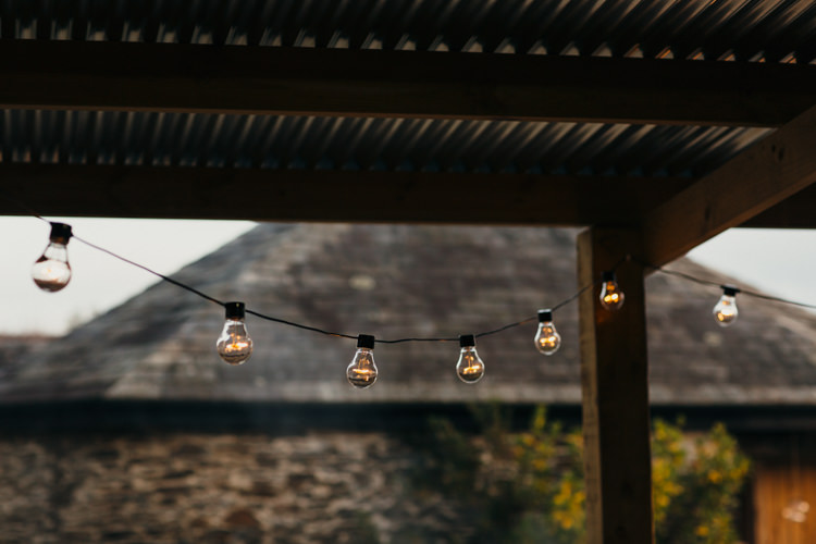 Festoon Lights Minimal Botanical Copper Greenery Wedding http://www.frecklephotography.co.uk/