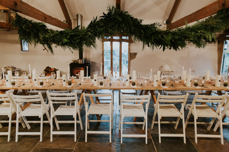 Foliage Swag Garland Hanging Table Decor Ceiling Minimal Botanical Copper Greenery Wedding http://www.frecklephotography.co.uk/