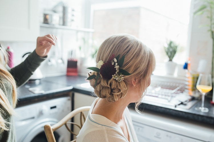 Hair Bride Bridal Flowers Stylish Lakeside City Wedding http://www.struthphotography.com/
