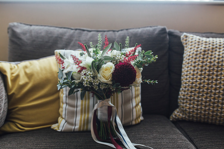 Marsala Dahlia Bouquet Flowers Bride Bridal Stylish Lakeside City Wedding http://www.struthphotography.com/