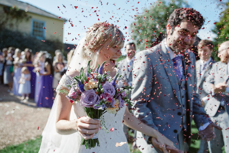 Confetti Throw Bride Groom Pretty Purple Pastels Country Wedding http://www.nataliejweddings.com/