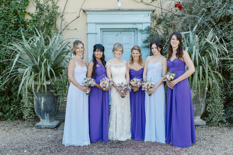 Mismatched Long Maxi Dresses Bridesmaids Pretty Purple Pastels Country Wedding http://www.nataliejweddings.com/