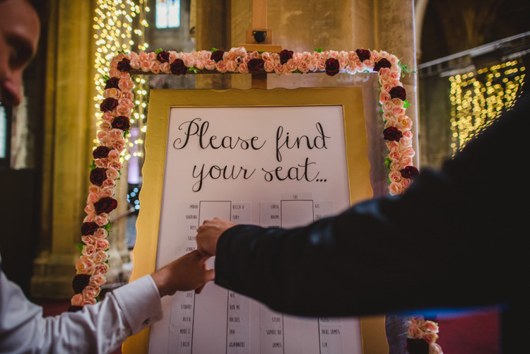 Floral Frame Seating Plan Chart Table Crafty Fun Personal Arts Centre Wedding http://www.sophieduckworthphotography.com/
