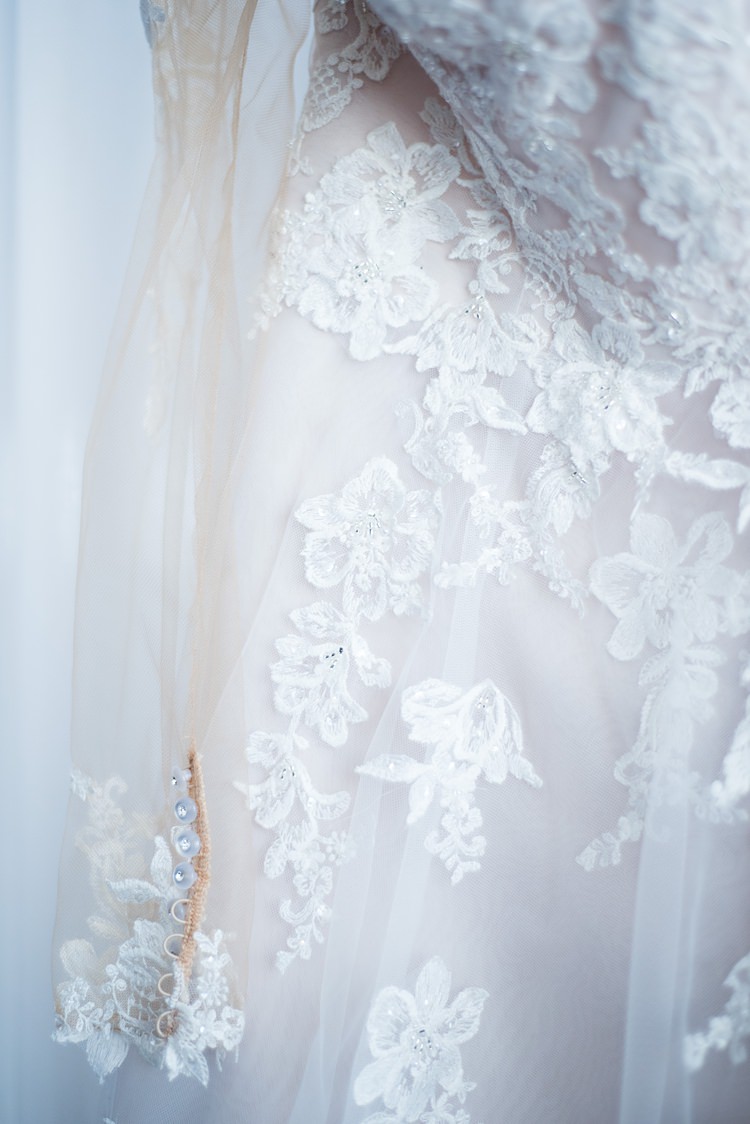 Bride Dress Lace Detail Romantic Industrial Studio Loft Georgia Wedding http://krisandraevans.com/