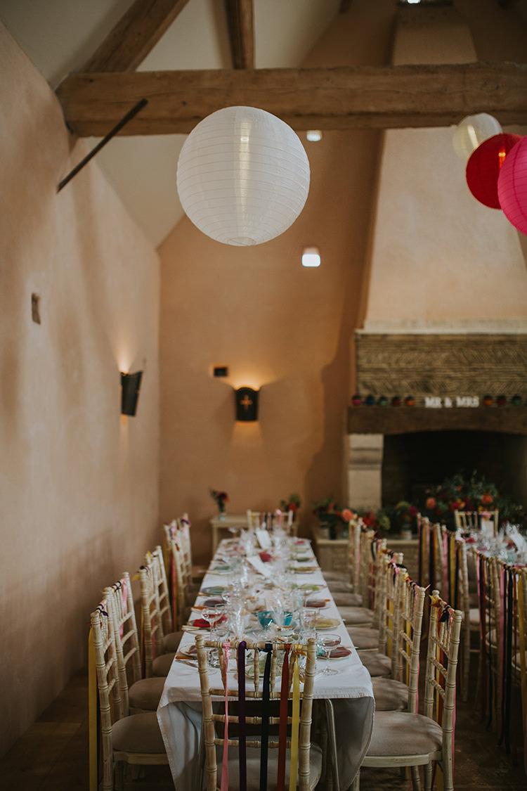 Long Tables Decor Colourful Quirky Down To Earth Wedding http://jenmarino.com/