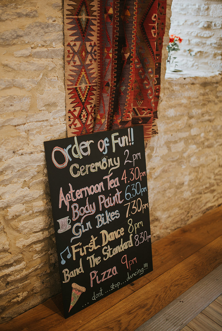 Rainbow Black Chalk Sign Board Colourful Quirky Down To Earth Wedding http://jenmarino.com/