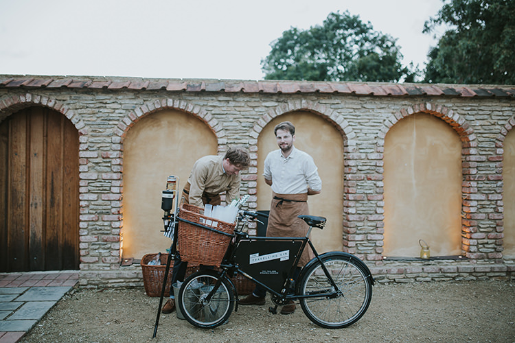 Travelling Gin Company Bicycle Drinks Colourful Quirky Down To Earth Wedding http://jenmarino.com/
