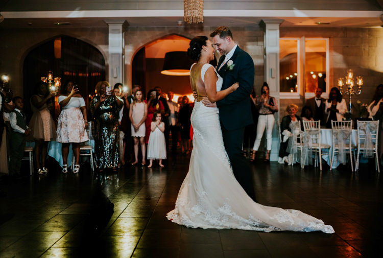 First Dance Bride Bridal Roland Joyce Sleeveless Dress Gown Marks & Spencer GroomDreamy Blush Floral Wonderland Wedding http://www.stevebridgwoodphotography.co.uk/