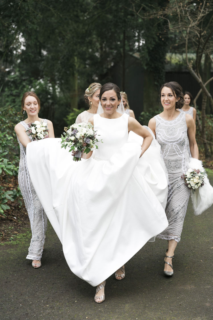 Bride Bridal Pronovias Gown DressGrey Silver Sequin Bridemaids Gorgeously Glam New Years Eve Wedding http://www.photographybykrishanthi.co.uk/