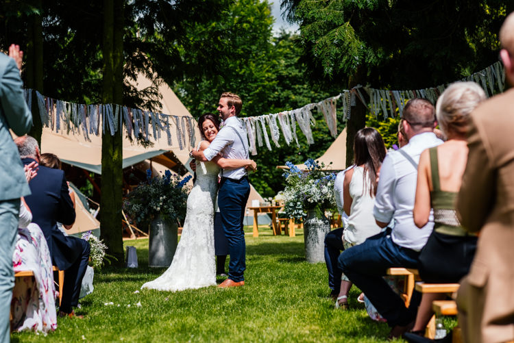 Outdoor Ceremony Bedfordshire Fun Loving Secret Garden Tipi Wedding https://www.aaroncollettphotography.co.uk/