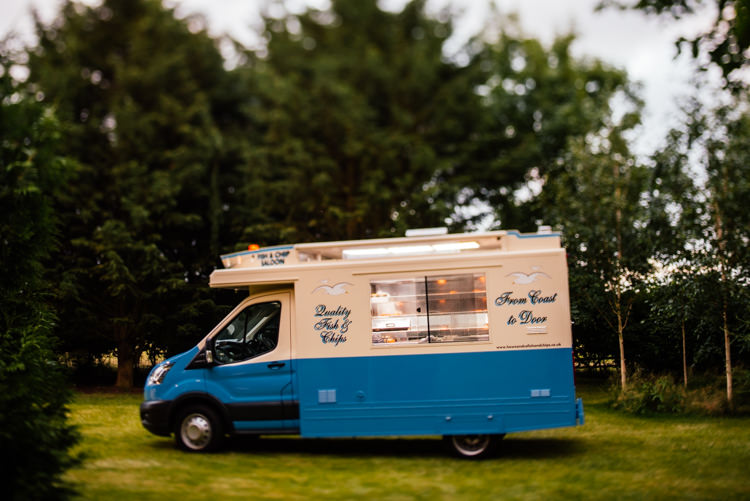 Fish Chip Van Truck Fun Loving Secret Garden Tipi Wedding https://www.aaroncollettphotography.co.uk/
