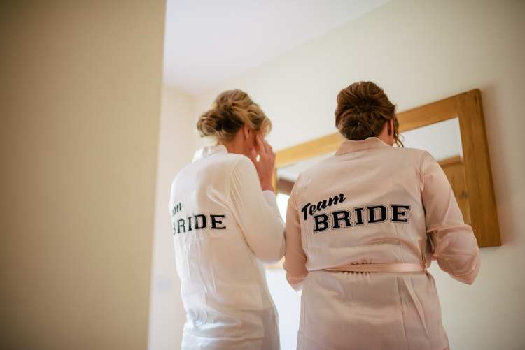 Bride Bridesmaid Dressing Gowns Industrial Glam Marquee Wedding http://www.stottandatkinson.com/