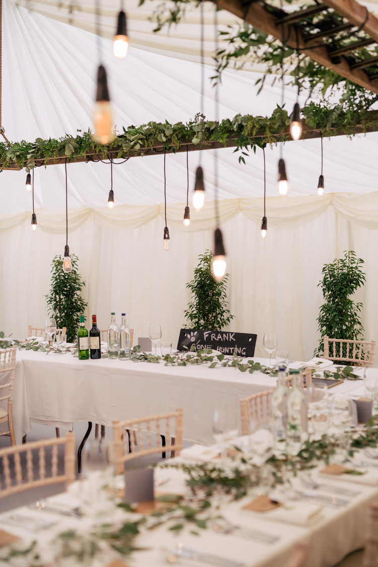 Festoon Filament Edison Bulb Lighting Foliage Greenery Industrial Glam Marquee Wedding http://www.stottandatkinson.com/