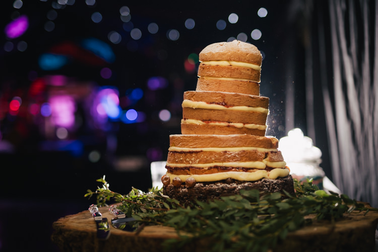 Naked Cake Sponge Layer Bare Industrial Glam Marquee Wedding http://www.stottandatkinson.com/