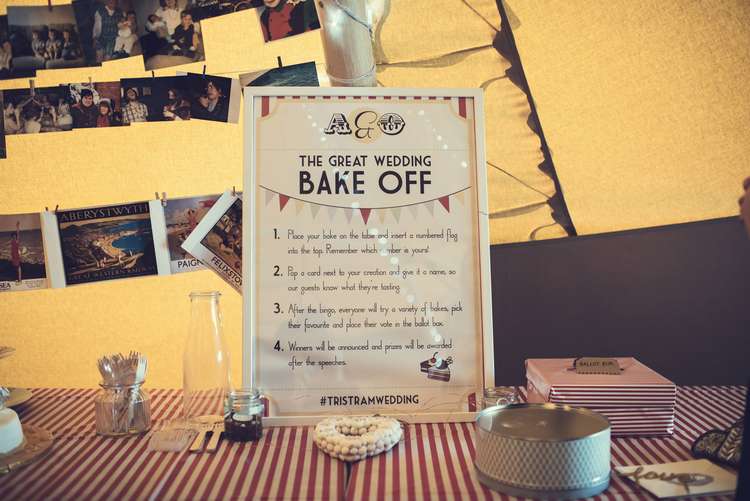 Bake Off Cake Table Photographs Postcard Quirky Seaside Farm Wedding http://www.thomasthomasphotography.co.uk/