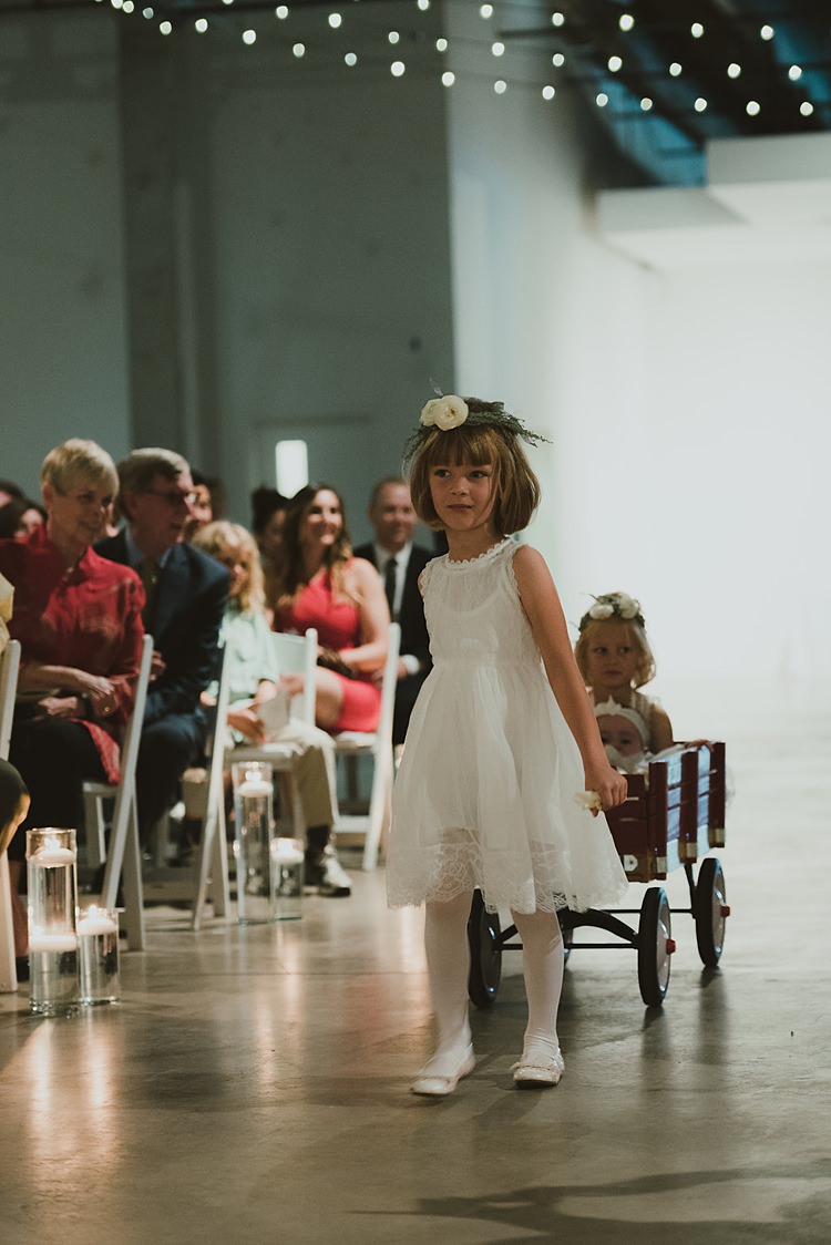 Flower Girl Cart Wagon Hip Art Gallery Wedding Colorado http://www.lisarundallphotography.com/