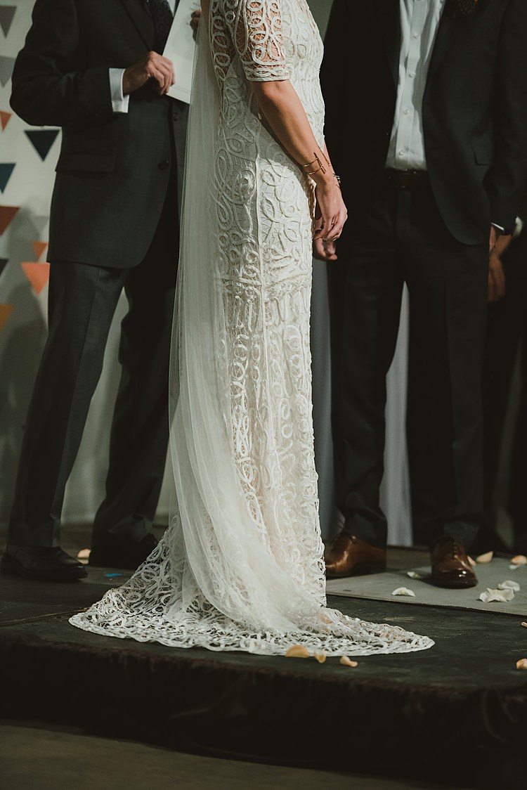 Rue De Seine Dress Gown Bride Bridal Style Tapework Hip Art Gallery Wedding Colorado http://www.lisarundallphotography.com/